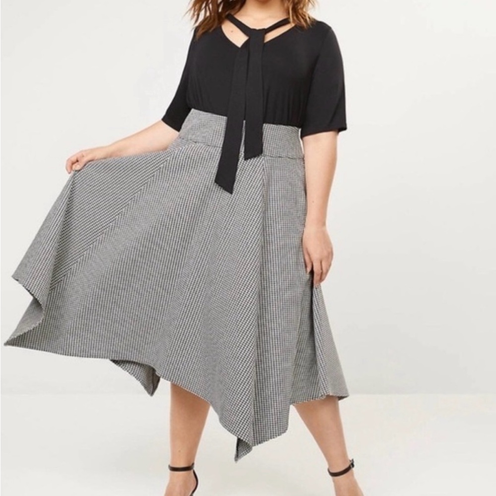 Lane Bryant houndstooth asymmetric skirt!